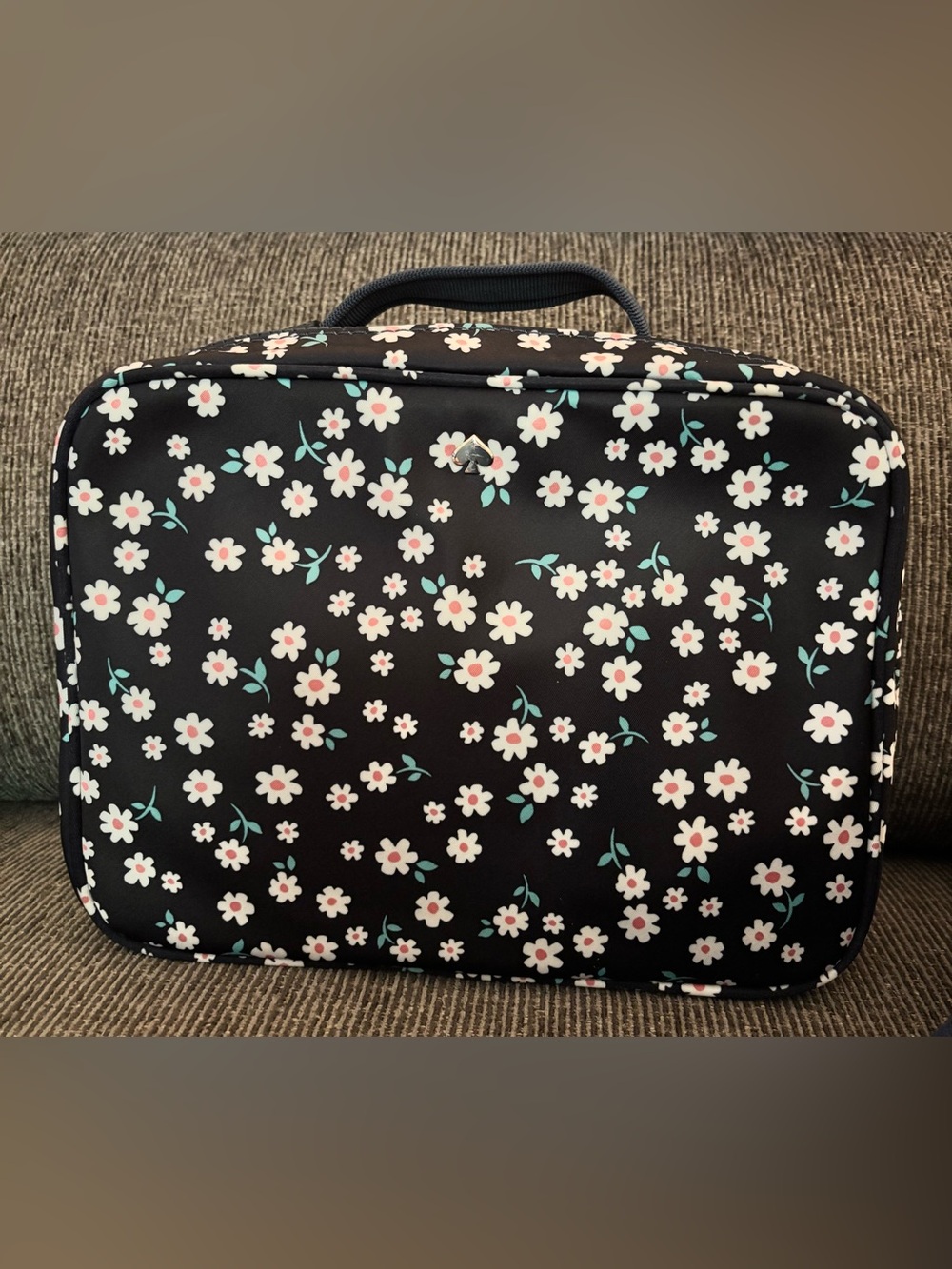 Kate Spade New York Daisy Floral Travel Cosmetic Organizer Train Case Makeup Bag